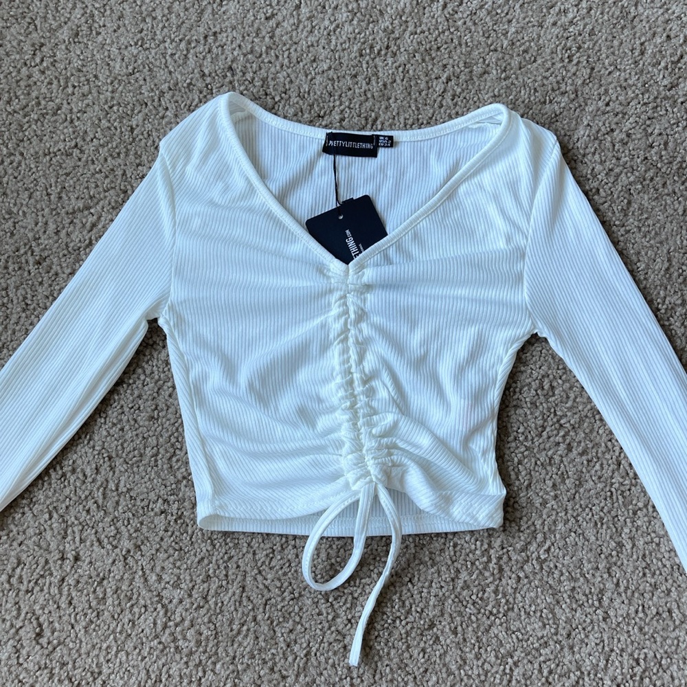 Cropped white long sleeve